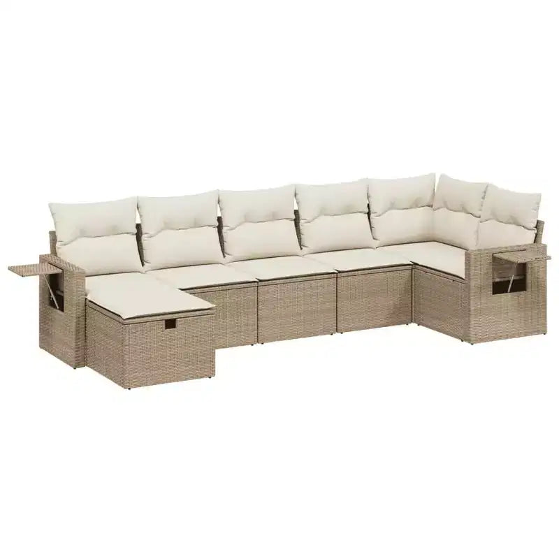 vidaXL Garten-Sofa-Set mit Kissen aus Polyrattan