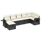 vidaXL Garten-Sofa-Set mit Kissen aus Polyrattan