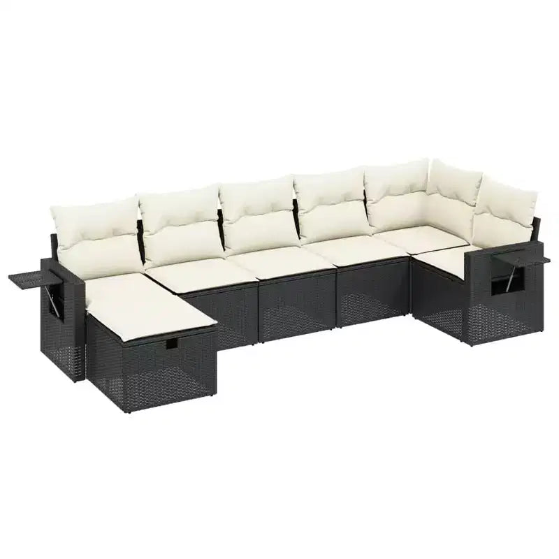 vidaXL Garten-Sofa-Set mit Kissen aus Polyrattan