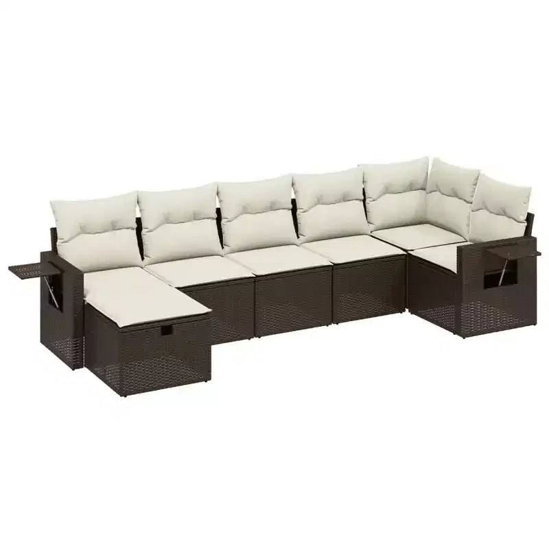 vidaXL Garten-Sofa-Set mit Kissen aus Polyrattan