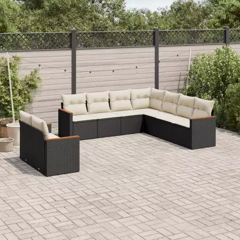 vidaXL Geräumiges modulares Outdoor-Sofa-Set mit abnehmbaren Kissen
