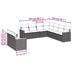 vidaXL Geräumiges modulares Outdoor-Sofa-Set mit abnehmbaren Kissen
