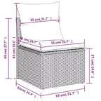vidaXL Geräumiges modulares Outdoor-Sofa-Set mit abnehmbaren Kissen