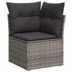 vidaXL Geräumiges modulares Outdoor-Sofa-Set mit abnehmbaren Kissen