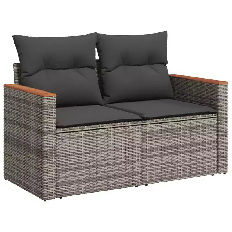 vidaXL Geräumiges modulares Outdoor-Sofa-Set mit abnehmbaren Kissen