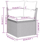 vidaXL Geräumiges modulares Outdoor-Sofa-Set mit abnehmbaren Kissen