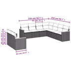 vidaXL Geräumiges modulares Outdoor-Sofa-Set mit abnehmbaren Kissen