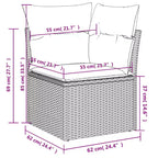 vidaXL Geräumiges modulares Outdoor-Sofa-Set mit abnehmbaren Kissen