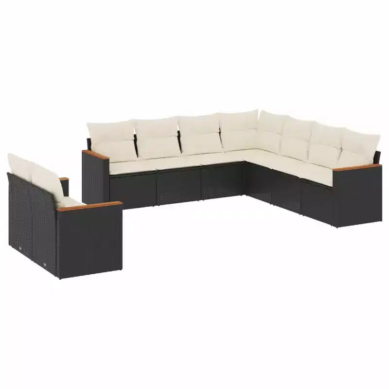 vidaXL Geräumiges modulares Outdoor-Sofa-Set mit abnehmbaren Kissen