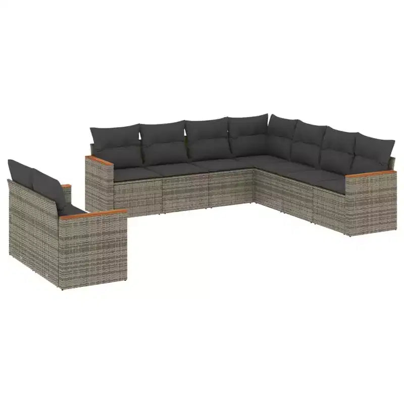 vidaXL Geräumiges modulares Outdoor-Sofa-Set mit abnehmbaren Kissen