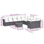 vidaXL Modulares Outdoor-Sofaset mit Kissen