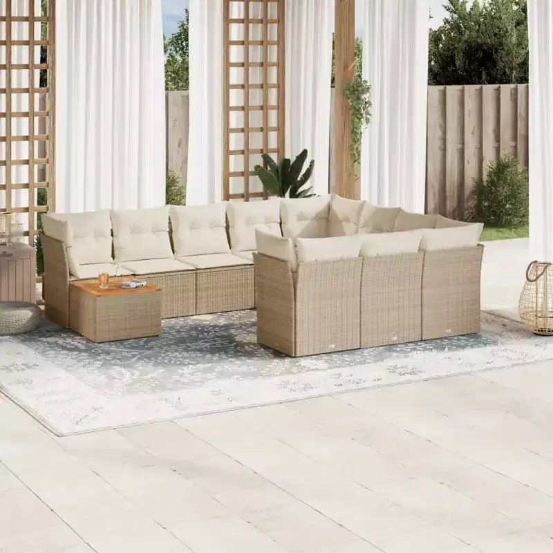 vidaXL Modulares Outdoor-Sofaset mit Kissen
