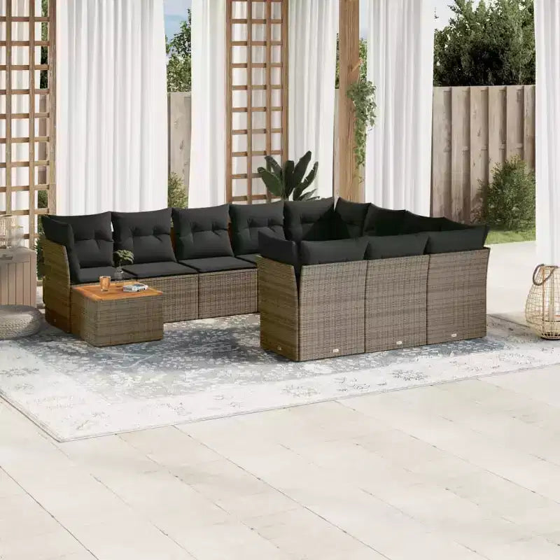 vidaXL Modulares Outdoor-Sofaset mit Kissen