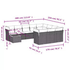vidaXL Modulares Outdoor-Sofaset mit Kissen