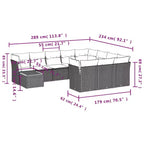 vidaXL Modulares Outdoor-Sofaset mit Kissen