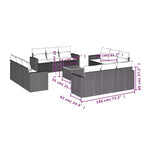 vidaXL Loungesofa-Set mit Kissen Gartenmöbel Polyrattan