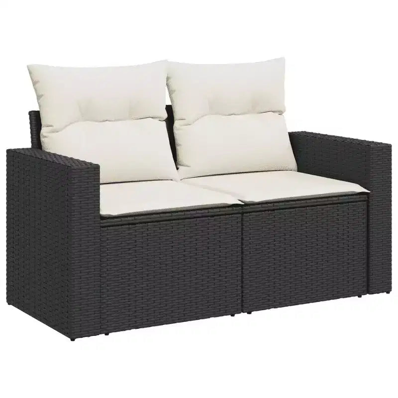 vidaXL Loungesofa-Set mit Kissen Gartenmöbel Polyrattan