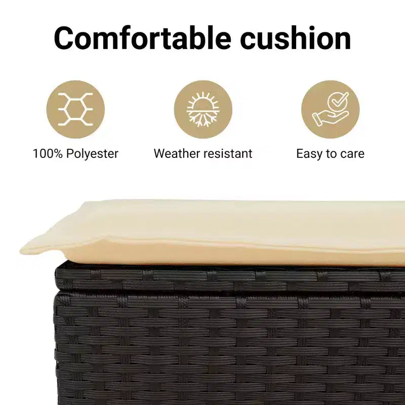 vidaXL Loungesofa-Set mit Kissen Gartenmöbel Polyrattan