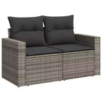 vidaXL Loungesofa-Set mit Kissen Gartenmöbel Polyrattan