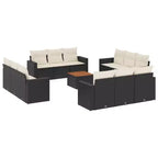 vidaXL Loungesofa-Set mit Kissen Gartenmöbel Polyrattan