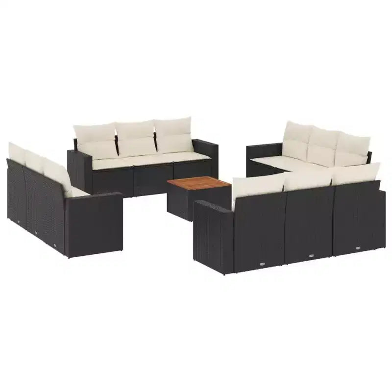 vidaXL Loungesofa-Set mit Kissen Gartenmöbel Polyrattan