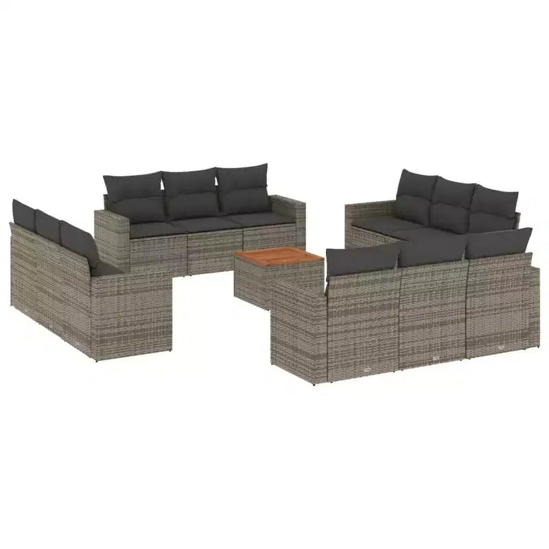 vidaXL Loungesofa-Set mit Kissen Gartenmöbel Polyrattan