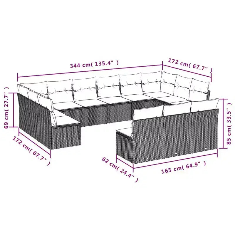 vidaXL Modulares Gartensofa-Set mit Kissen – Komfort im Freien