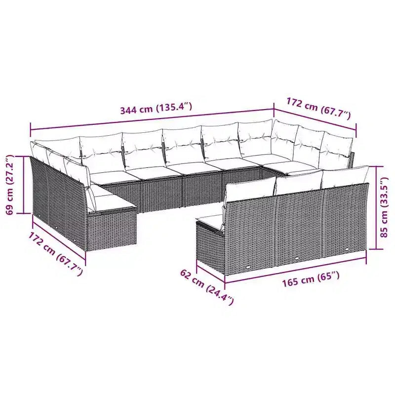 vidaXL Modulares Gartensofa-Set mit Kissen – Komfort im Freien