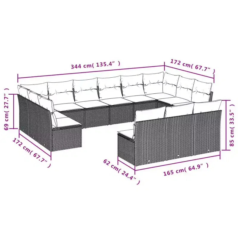 vidaXL Modulares Gartensofa-Set mit Kissen – Komfort im Freien