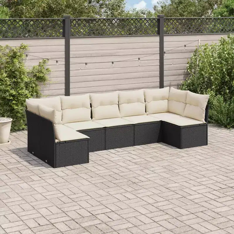 vidaXL Modulares Garten-Sofa-Set mit Kissen und Tisch