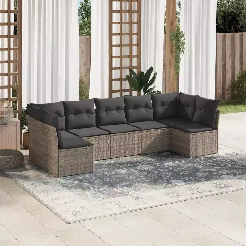vidaXL Modulares Garten-Sofa-Set mit Kissen und Tisch