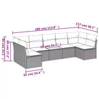 vidaXL Modulares Garten-Sofa-Set mit Kissen und Tisch