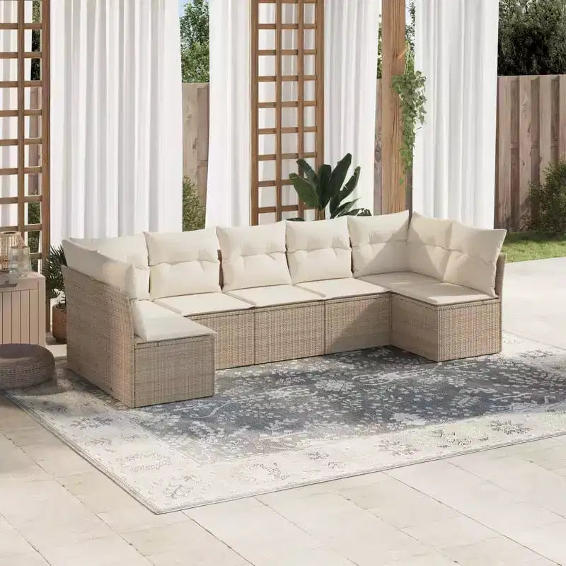vidaXL Modulares Garten-Sofa-Set mit Kissen und Tisch