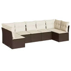 vidaXL Modular Garden Sofa Set with Cushions and Table