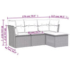 vidaXL Garten-Sofa-Set mit Kissen in verschiedenen Farben