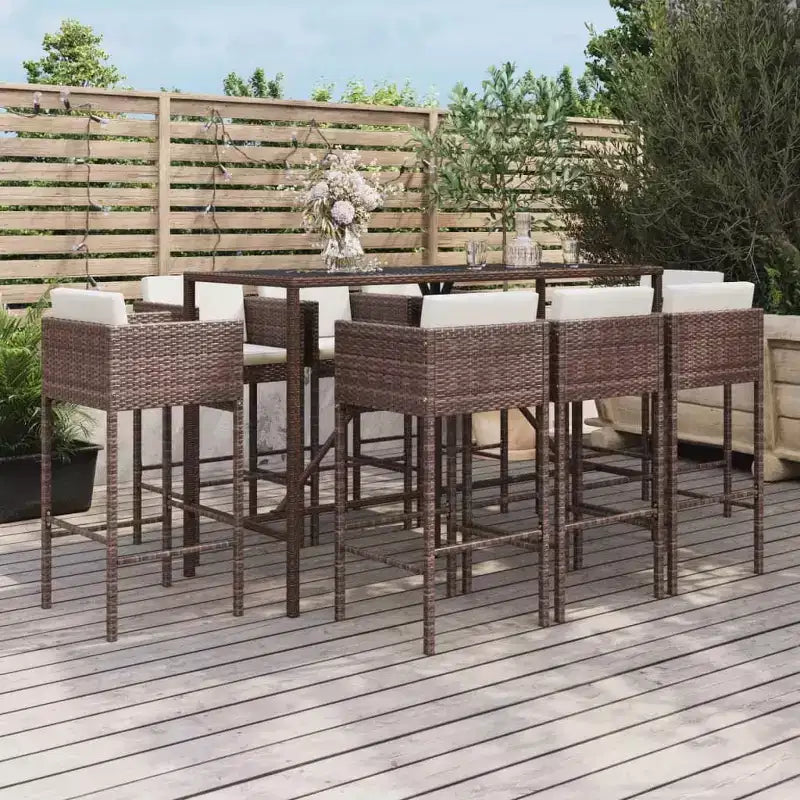 vidaXL Moderne Gartenbar-Garnitur mit Kissen in verschiedenen Farben