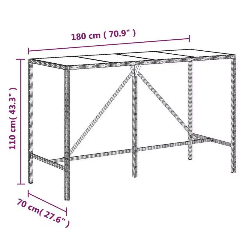 vidaXL Moderne Gartenbar-Garnitur mit Kissen in verschiedenen Farben