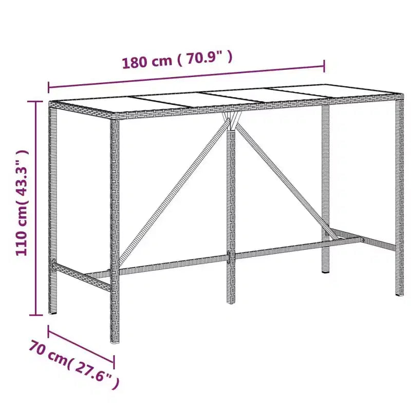 vidaXL Moderne Gartenbar-Garnitur mit Kissen in verschiedenen Farben
