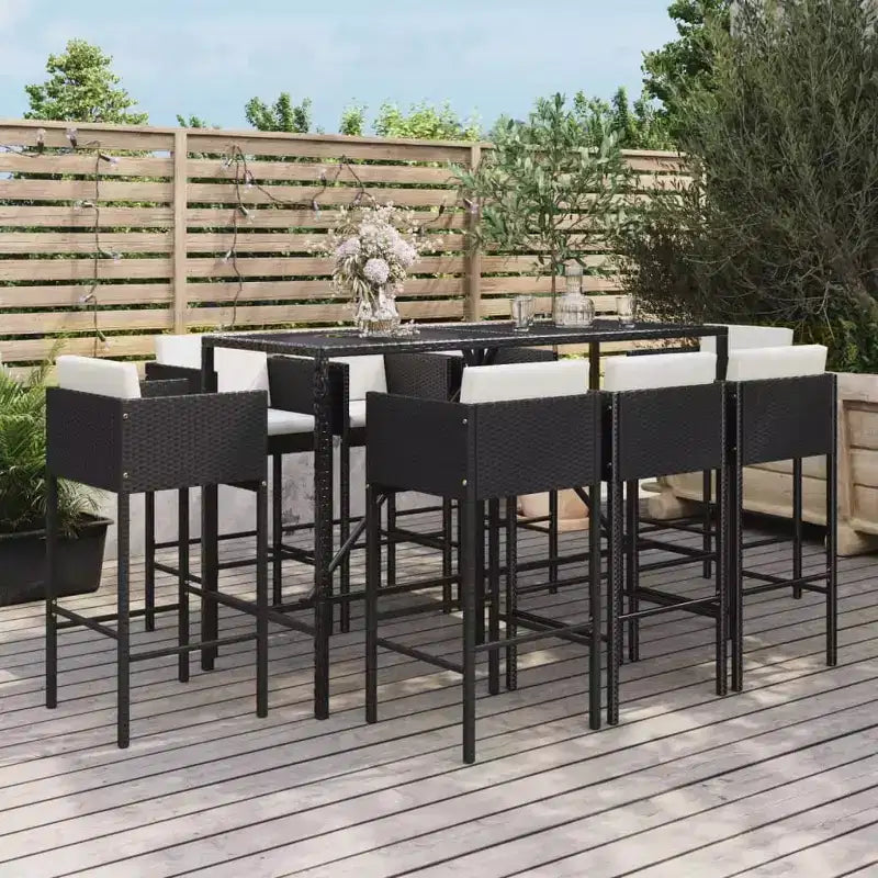vidaXL Moderne Gartenbar-Garnitur mit Kissen in verschiedenen Farben