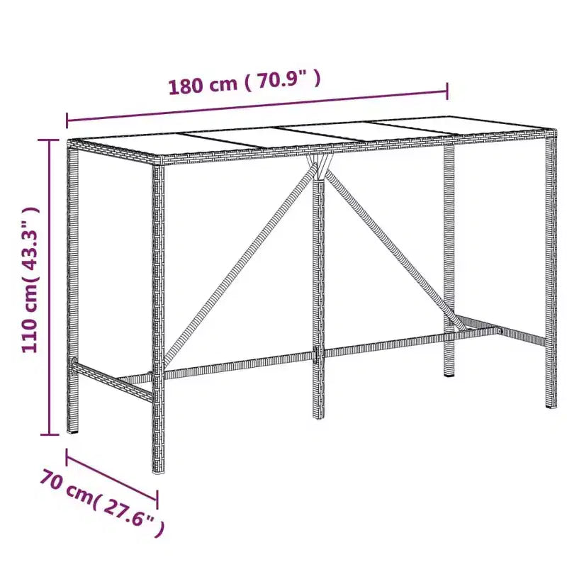 vidaXL Moderne Gartenbar-Garnitur mit Kissen in verschiedenen Farben