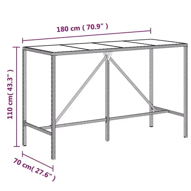 vidaXL Moderne Gartenbar-Garnitur mit Kissen in verschiedenen Farben