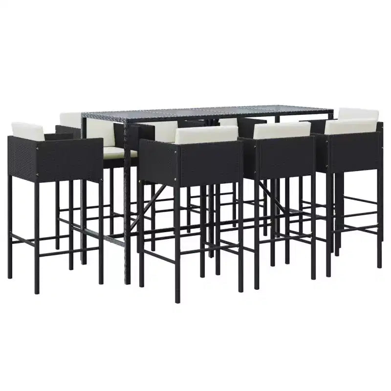 vidaXL Modern Outdoor Garden Bar Set with Cushions in Various Colors