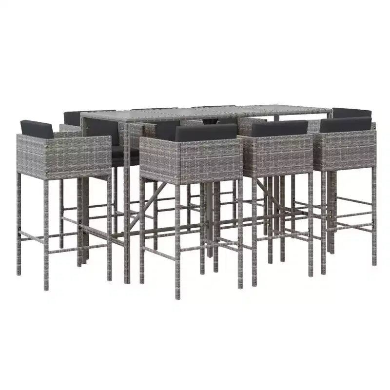 vidaXL Moderne Gartenbar-Garnitur mit Kissen in verschiedenen Farben