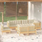 vidaXL Outdoor Lounge-Set mit Kissen - Massives Kiefernholz-Design