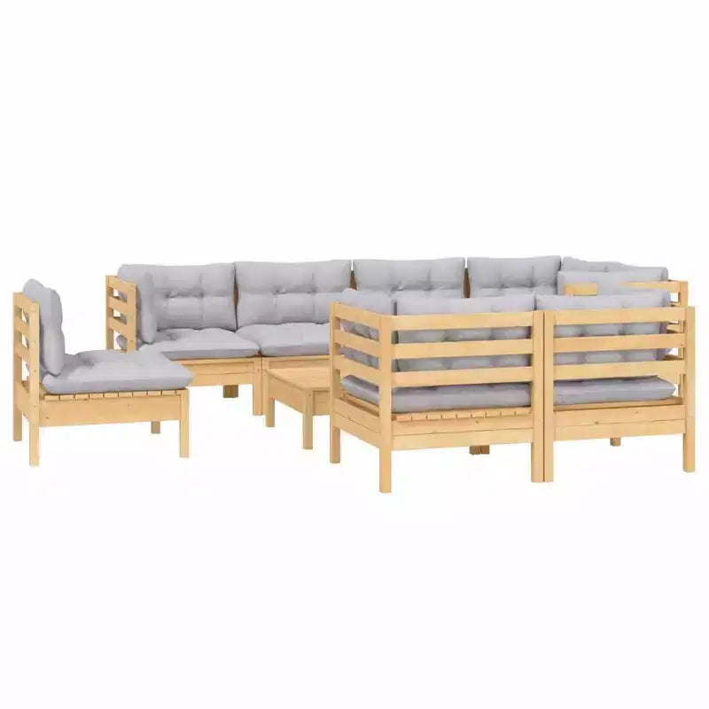 vidaXL Outdoor Lounge-Set mit Kissen - Massives Kiefernholz-Design