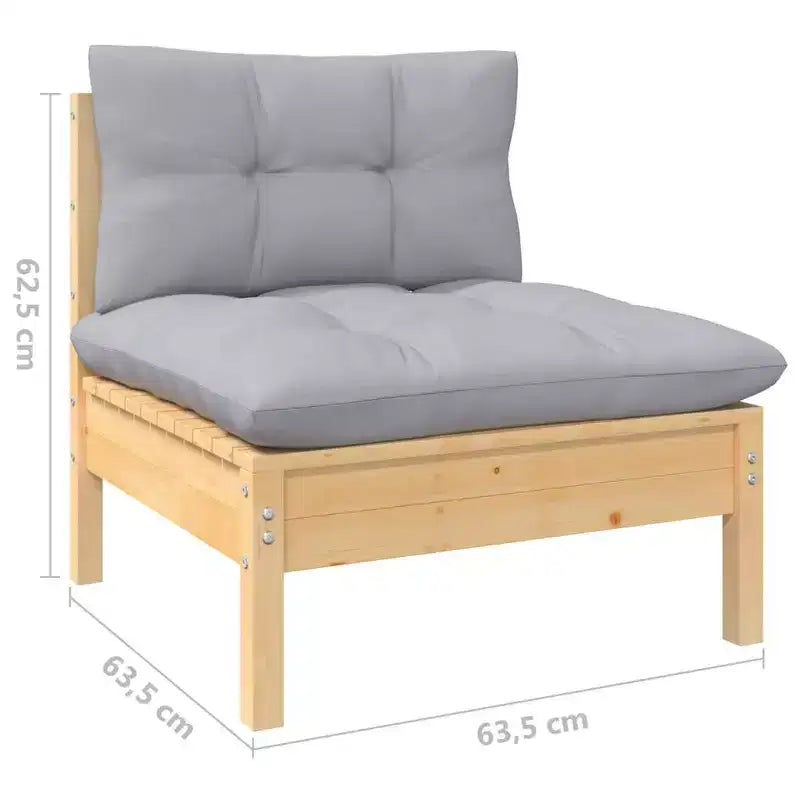 vidaXL Outdoor Lounge-Set mit Kissen - Massives Kiefernholz-Design