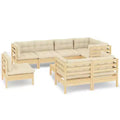 vidaXL Outdoor Lounge-Set mit Kissen - Massives Kiefernholz-Design