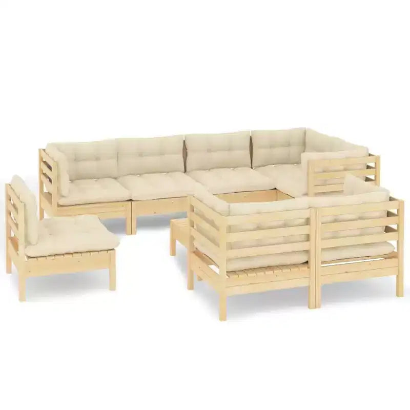 vidaXL Outdoor Lounge-Set mit Kissen - Massives Kiefernholz-Design