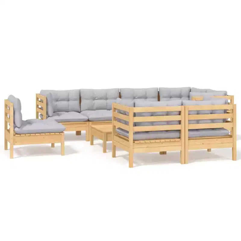 vidaXL Outdoor Lounge Set with Cushions - Solid Pinewood Design