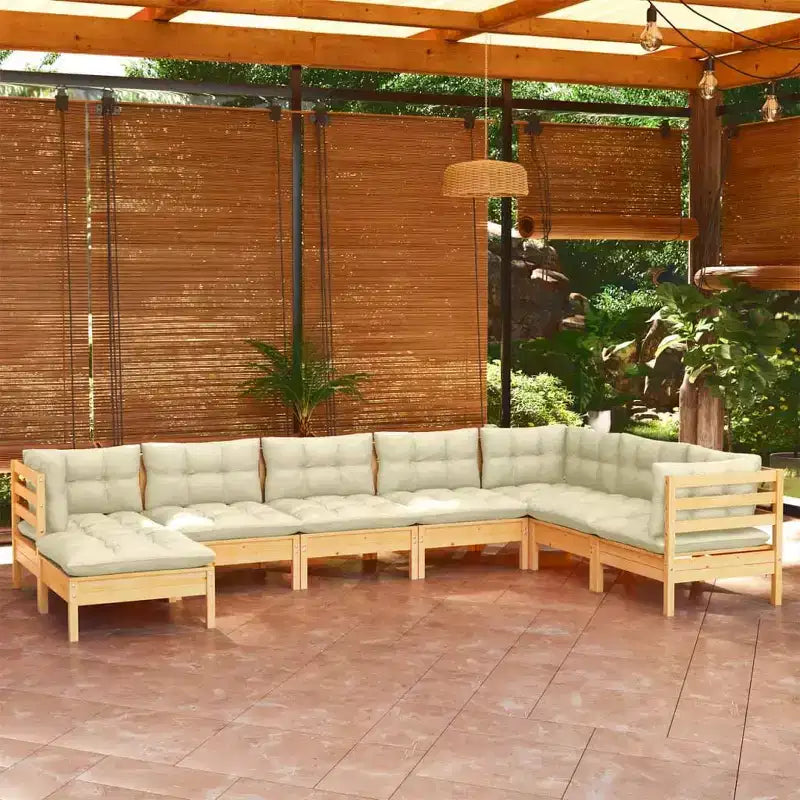 vidaXL Modulares Garten-Lounge-Set – Kiefer Massiv, Kissen
